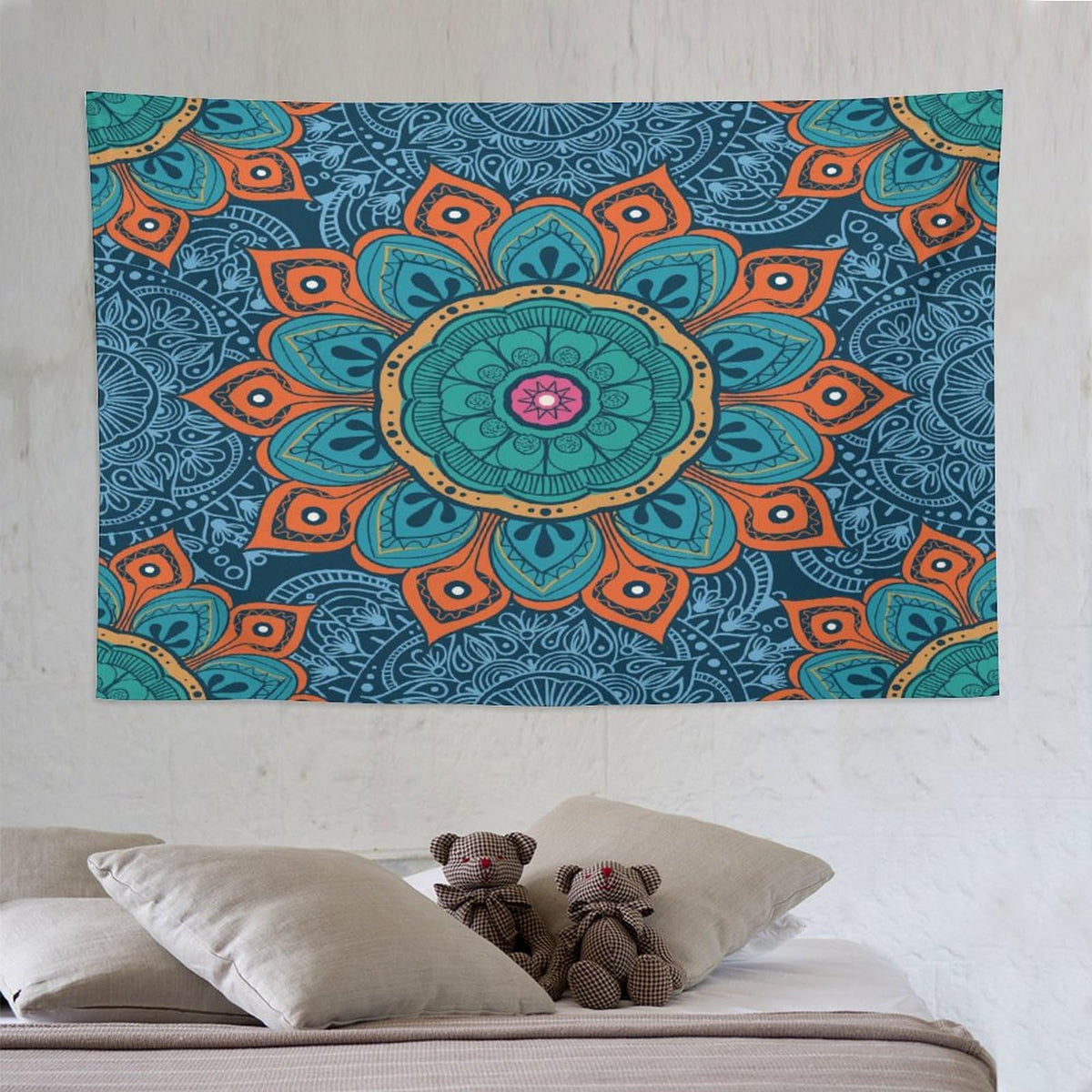 Abstract Mandala Tapestry Wall Hanging Indian Hippie Bohemian Art Floral Texture Pattern Tapestries Home Decor for Living Room Bedroom Kitchen Dorm 60"x90" (60"L x 90"W / Mandala-13)