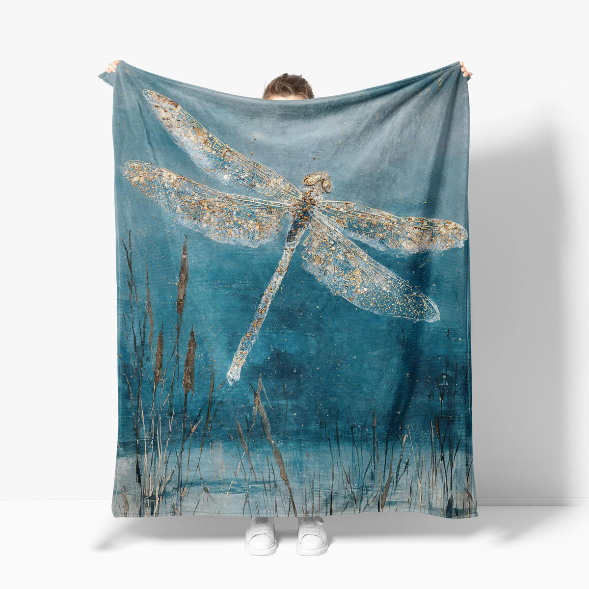 Dragonfly Fleece Throw Blanket Animal Dragonflies Gifts Room Decor 60"x80" (Dragonfly / 60"X80")