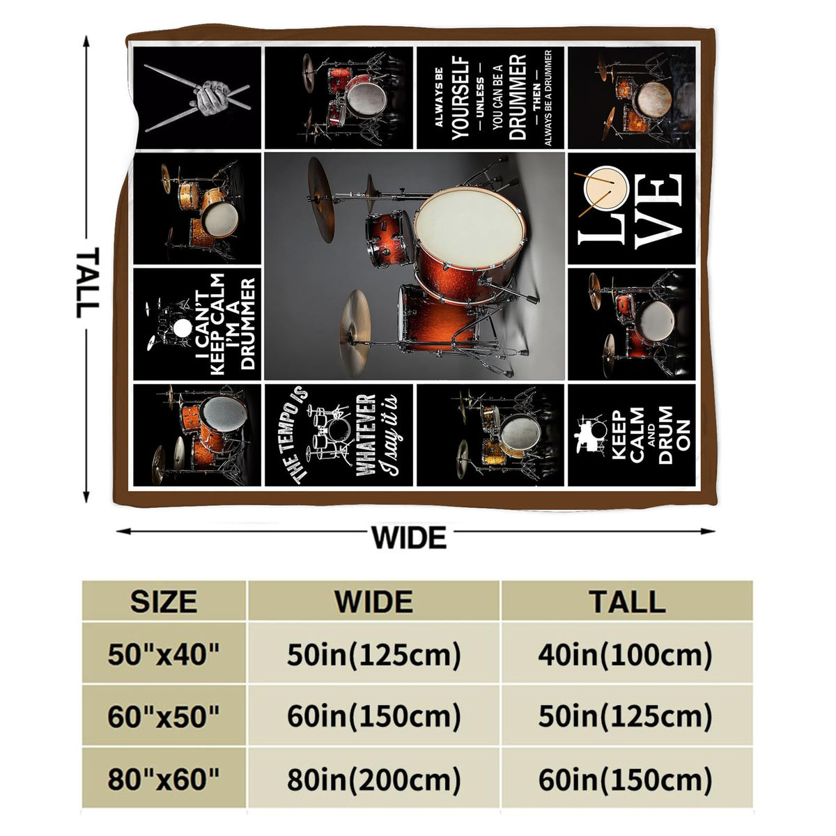 Drum Kit Throw Blanket (50"x60" / Drum)
