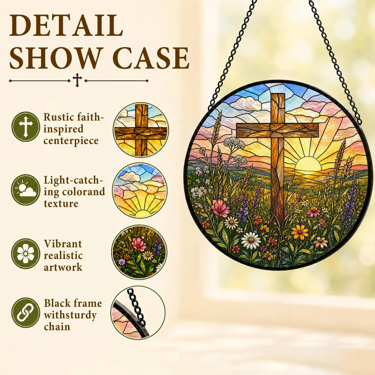 Birthday Gifts for Men for Dad Grandpa Him Husband Papa (Cross / 7.8 x 7.8 IN)