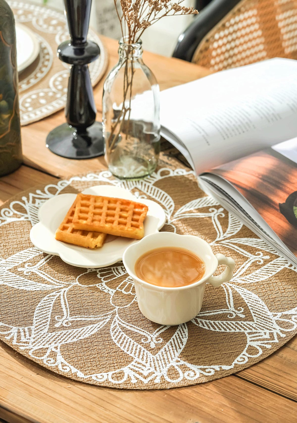 Boho PVC Round Placemats Set of 6 (B)