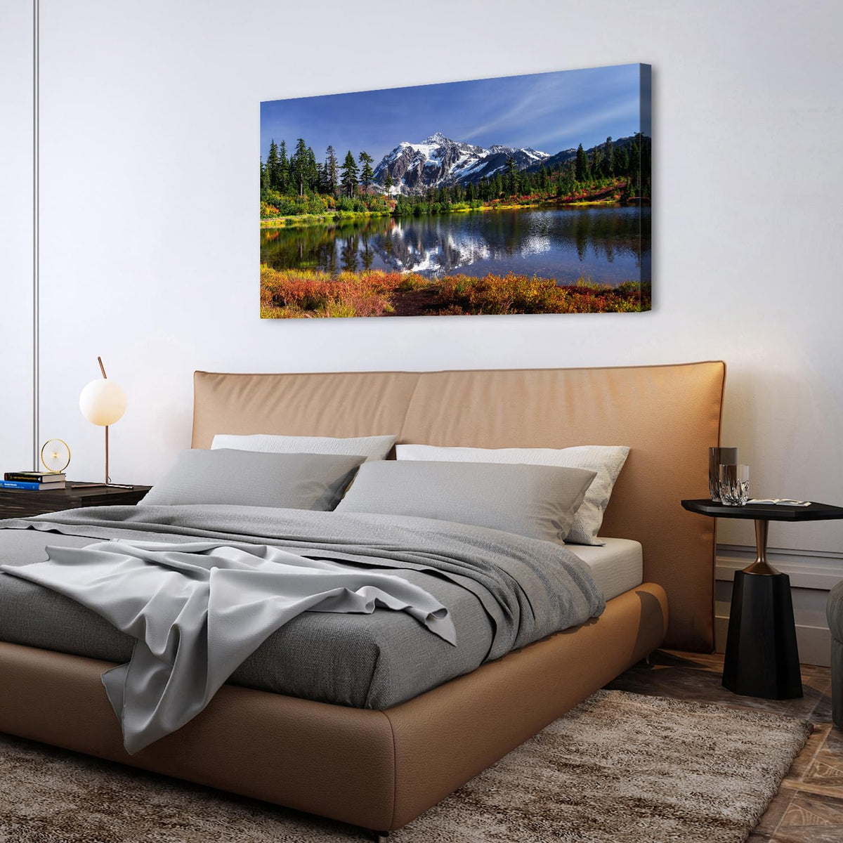 Nature Wall Art Grand Teton National Park Posters Forest Mountains Scenery Pictures Bedroom Bathroom Pine and River Landscape Panoramic Photography Prints Canvas Artwork Living Room Home Decor 24x48" (48"L x 24"W / Grand Teton)