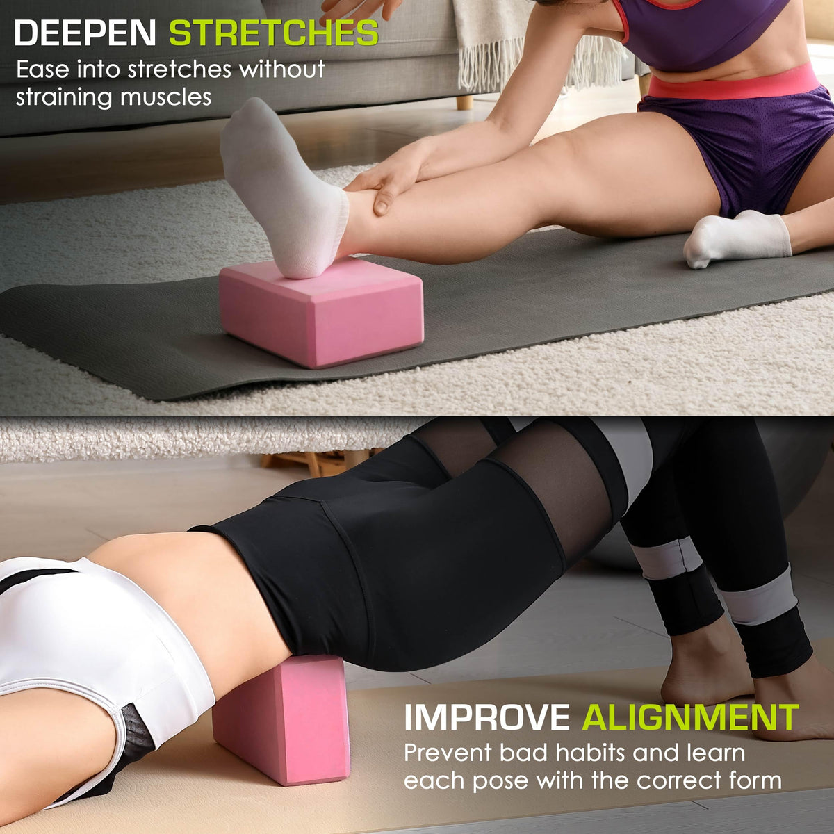 Foam Yoga Blocks (Pink)