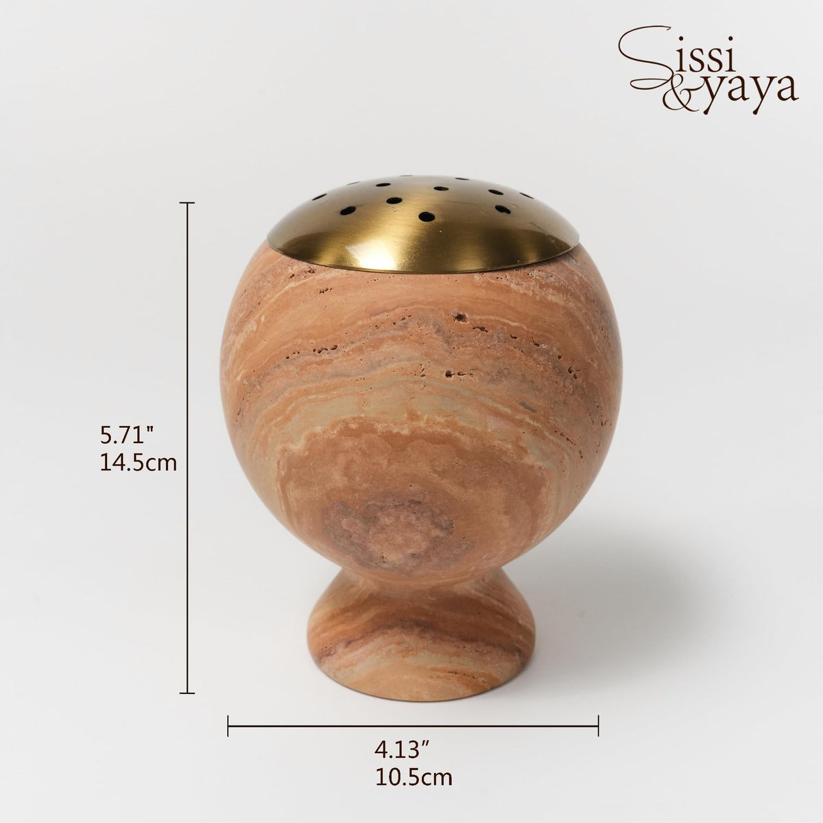 Natural Marble Incense Burner 4.2” Multi (Light Brown)