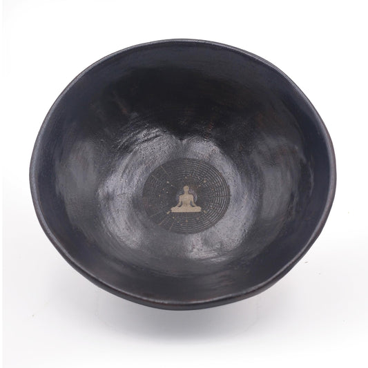 Prayer Offering Ritual Bowl Plate Great for Use Candles Tray Religious Spiritual Gifts （Black Meditation） (Black Meditation)