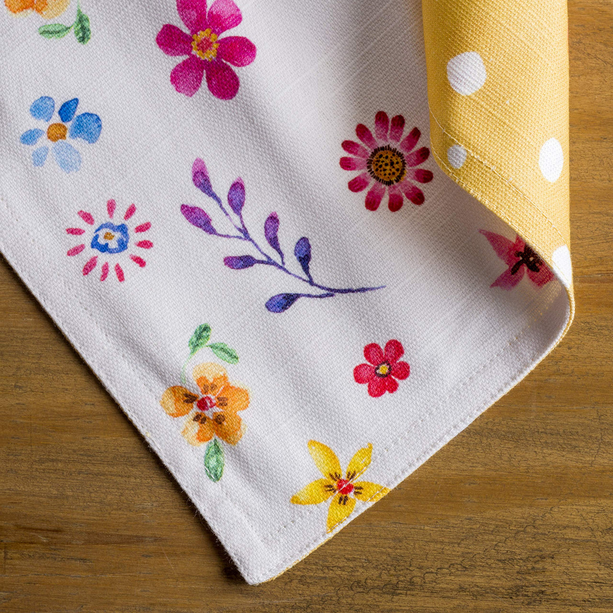 Placemats Set of 4 Reusable 100% Cotton (136 - Happy Florals - Sweety / 13" X 19" (Pack of 4))