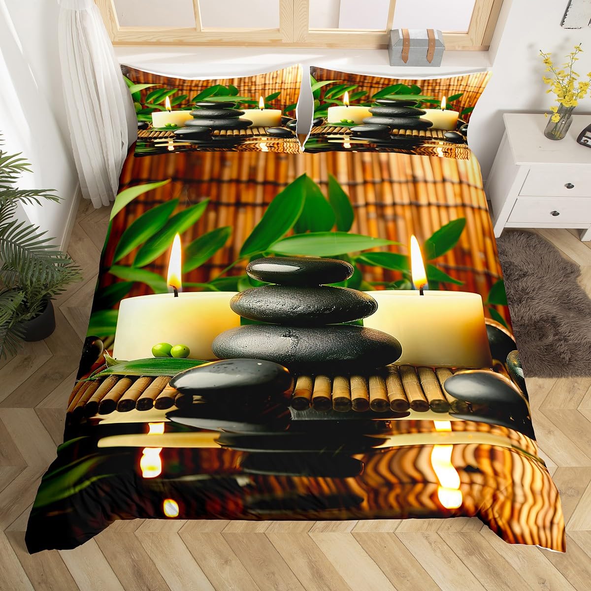 Zen Stones Print Duvet Cover for Boys (Cyj12003tj / Full 80"x90")