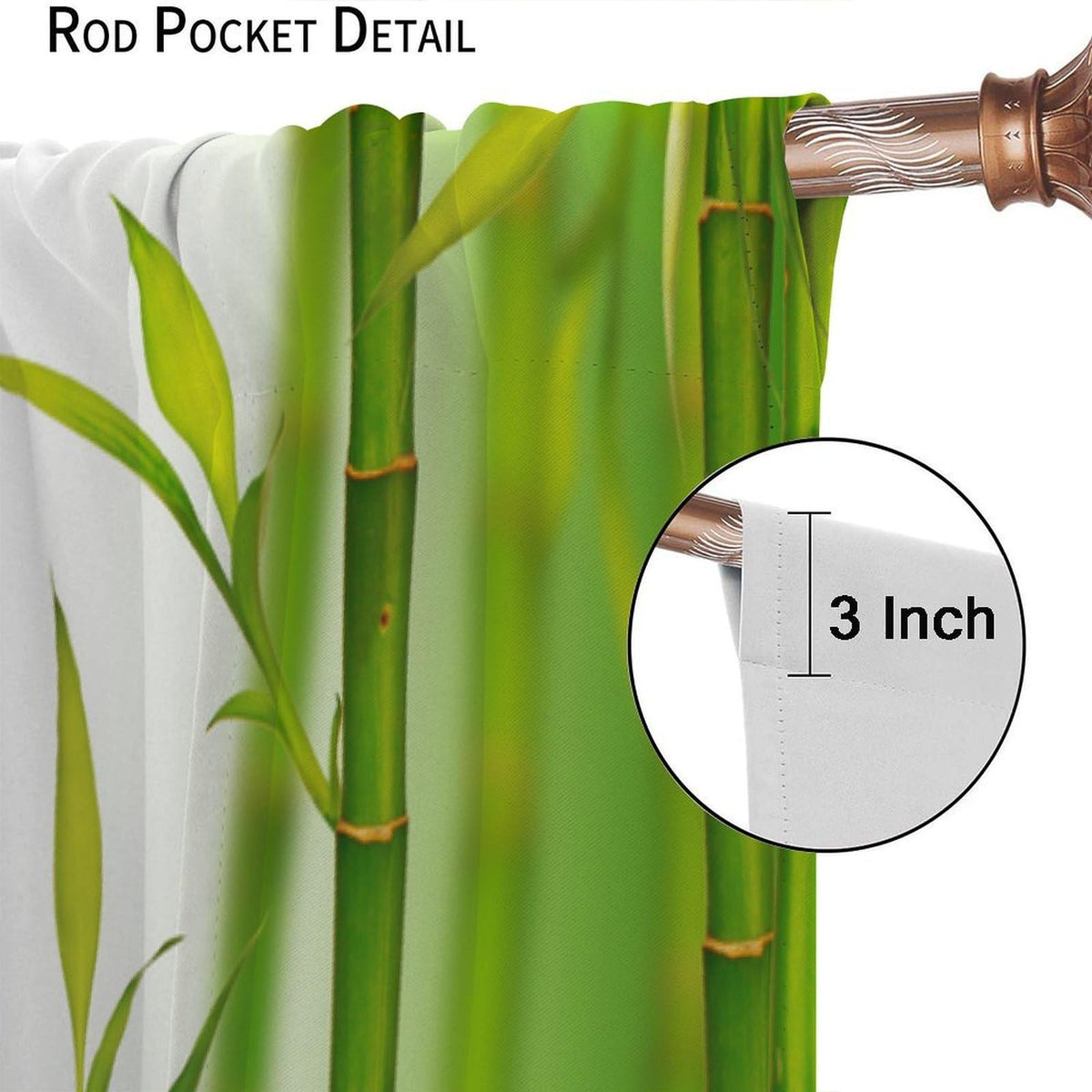 Japanese Bamboo Blackout Curtains (27.5"W x 63"L (Pack of 2) / Zen-13)