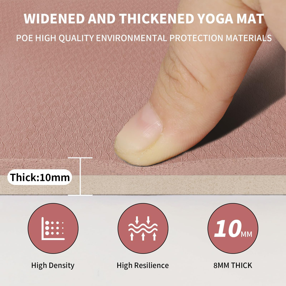 Large Yoga Mat (Brown+Apricot / 10mm)
