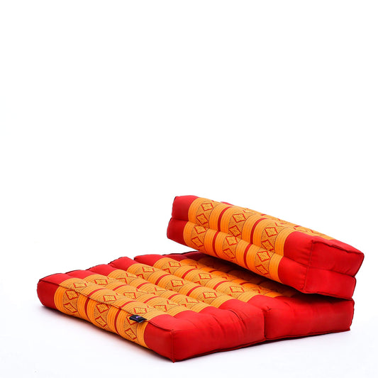 Foldable Meditation Cushion 20 x 28 x 4.5 inches Kapok Floor Seat (Sf02 - Orange)