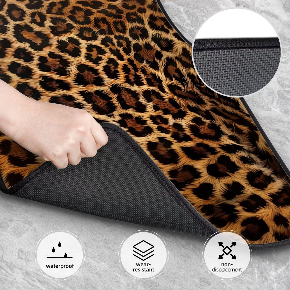 Cheetah Leopard All Weather Car Floor Mats for SUV Truck Sedans Brown Heavy Duty and Non (Leopard)
