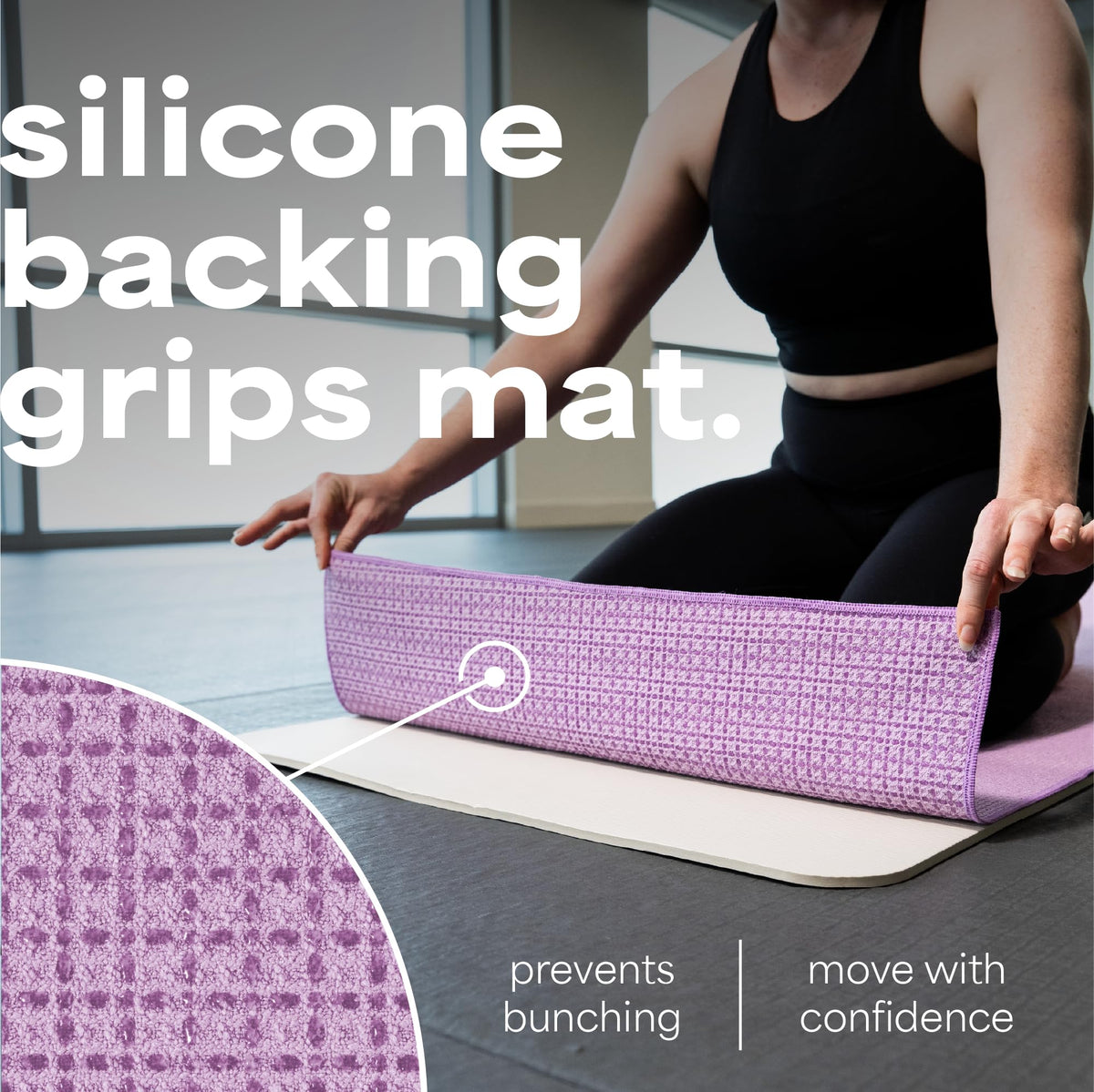 Aura Microfiber Yoga Mat Towel with Grip