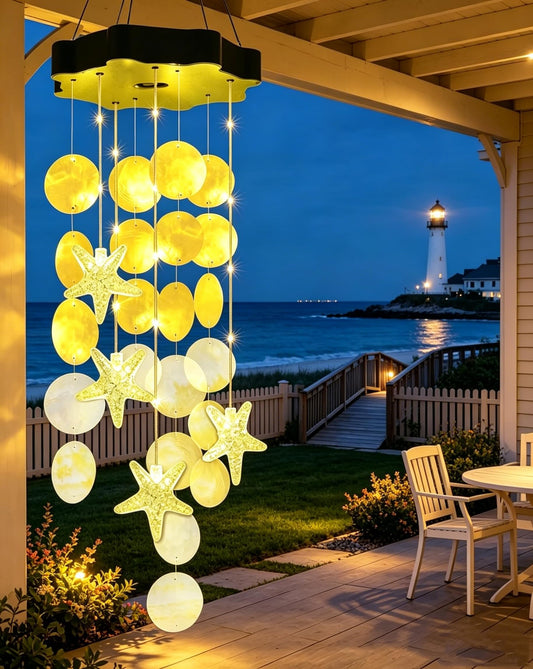 Solar Wind Chimes for Outside (Yellow)