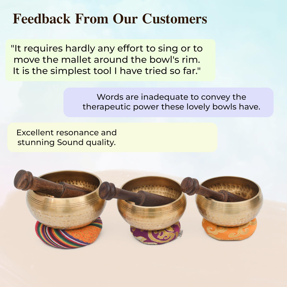 Tibetan Singing Bowl Set (3 Chakra Set)