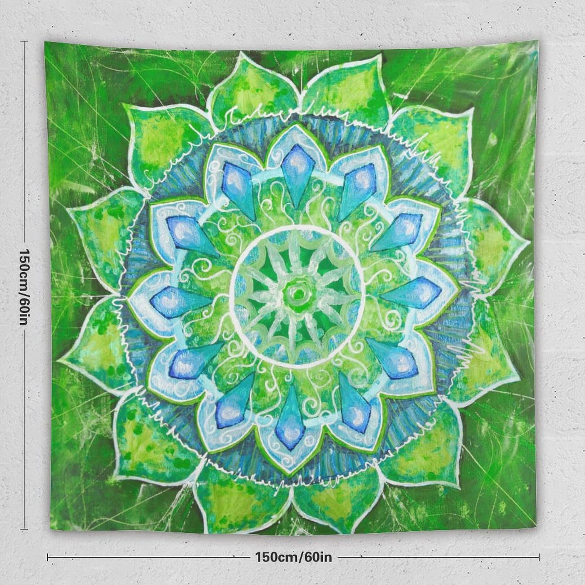 Abstract Mandala Tapestry Wall Hanging Indian Hippie Bohemian Art Floral Texture Pattern Tapestries Home Decor for Living Room Bedroom Kitchen Dorm 60"x60" (60"L x 60"W / Mandala-12)