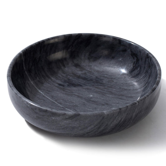 5.91'' Large Decorative Marble Bowl for Home Decor (Large-Black3)