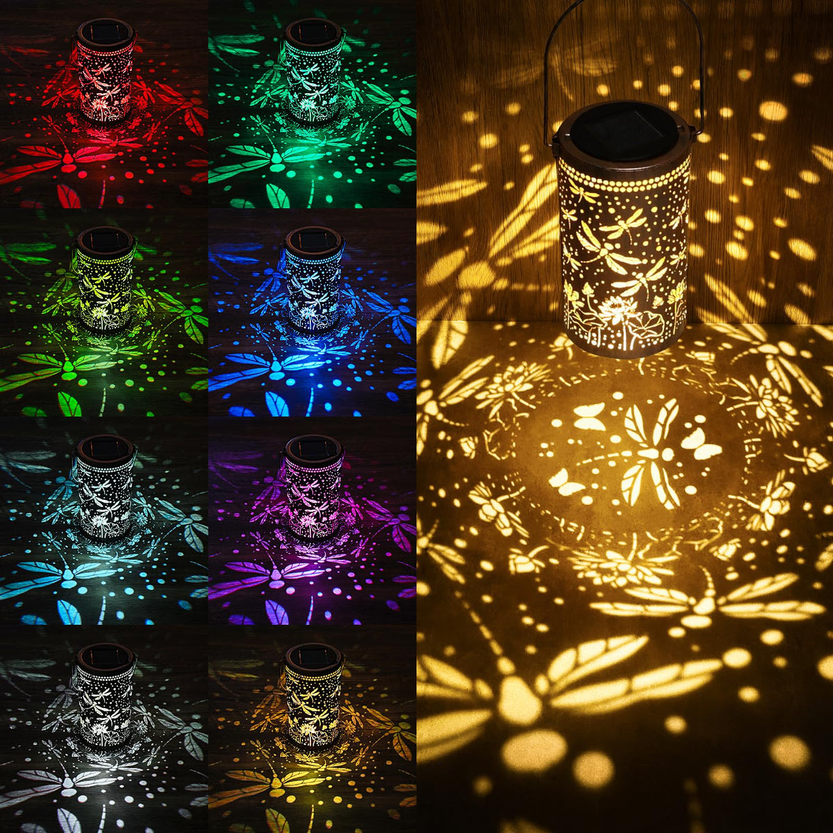 Solar Lanterns Outdoor Garden Decor Birthday Gift for Women Mom (3.9''x11.7'')