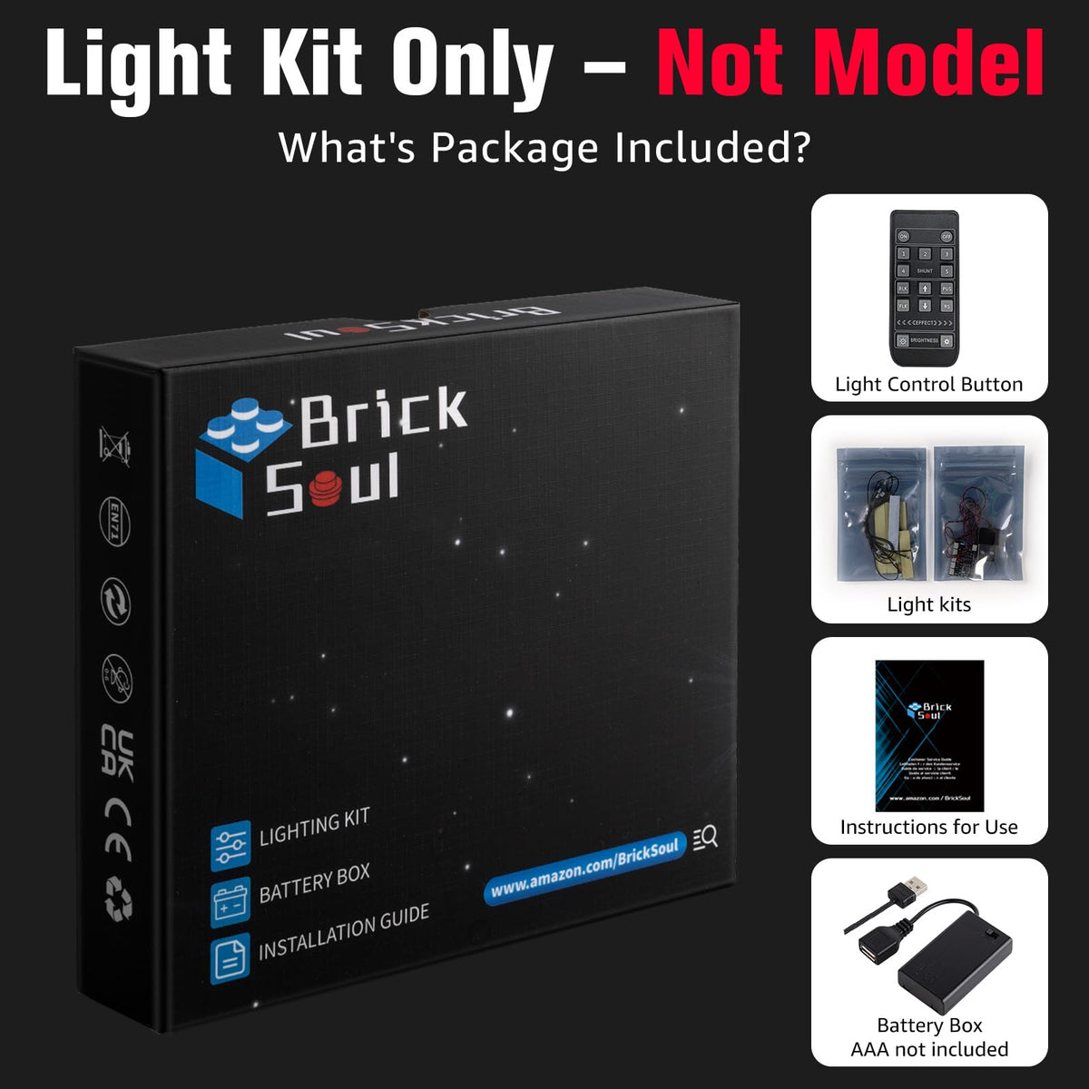LED RC Light Kit Compatible with Lego Fountain Garden 10359 Building Set (10359)