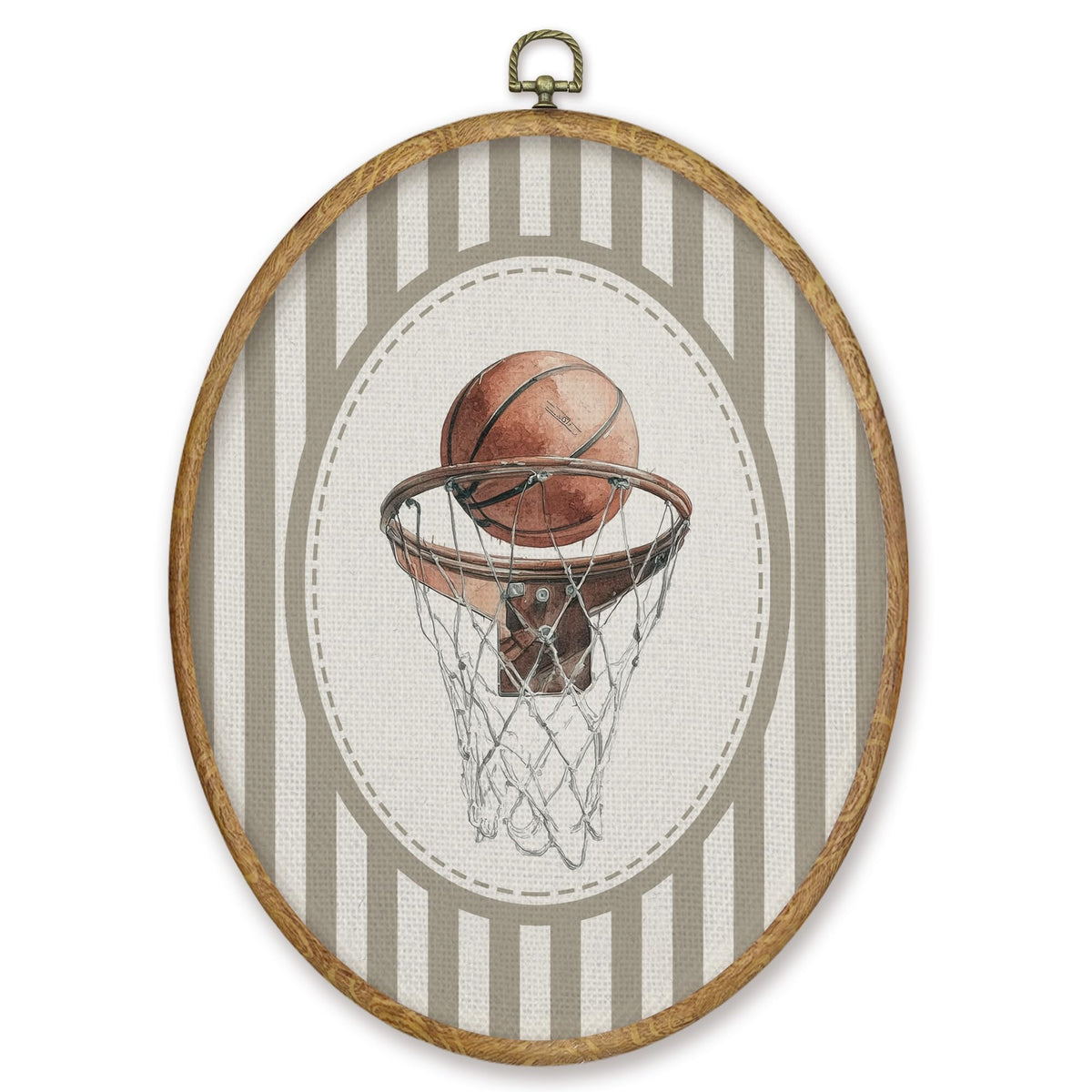 Vintage Basketball Boy Nursery Oval Wall Art Decor Products (Colour12)