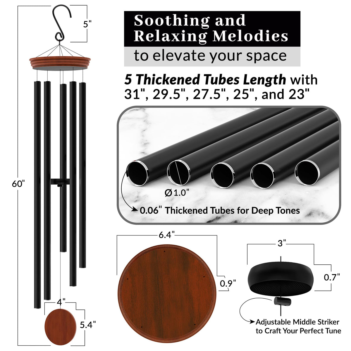 Extra Large 60" Wind Chimes