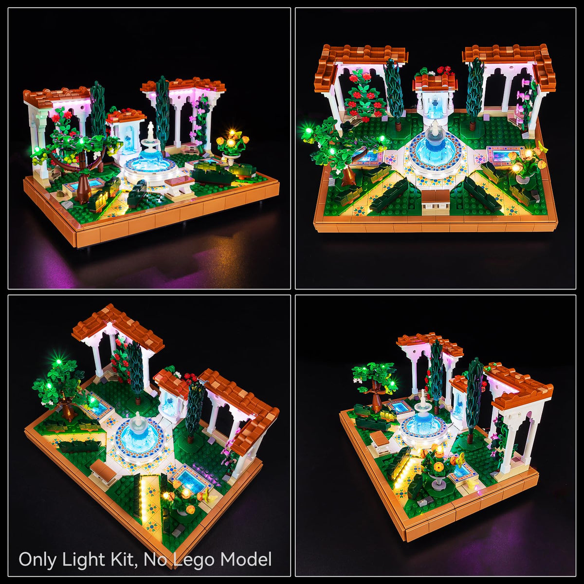 LED RC Light Kit Compatible with Lego Fountain Garden 10359 Building Set (10359)