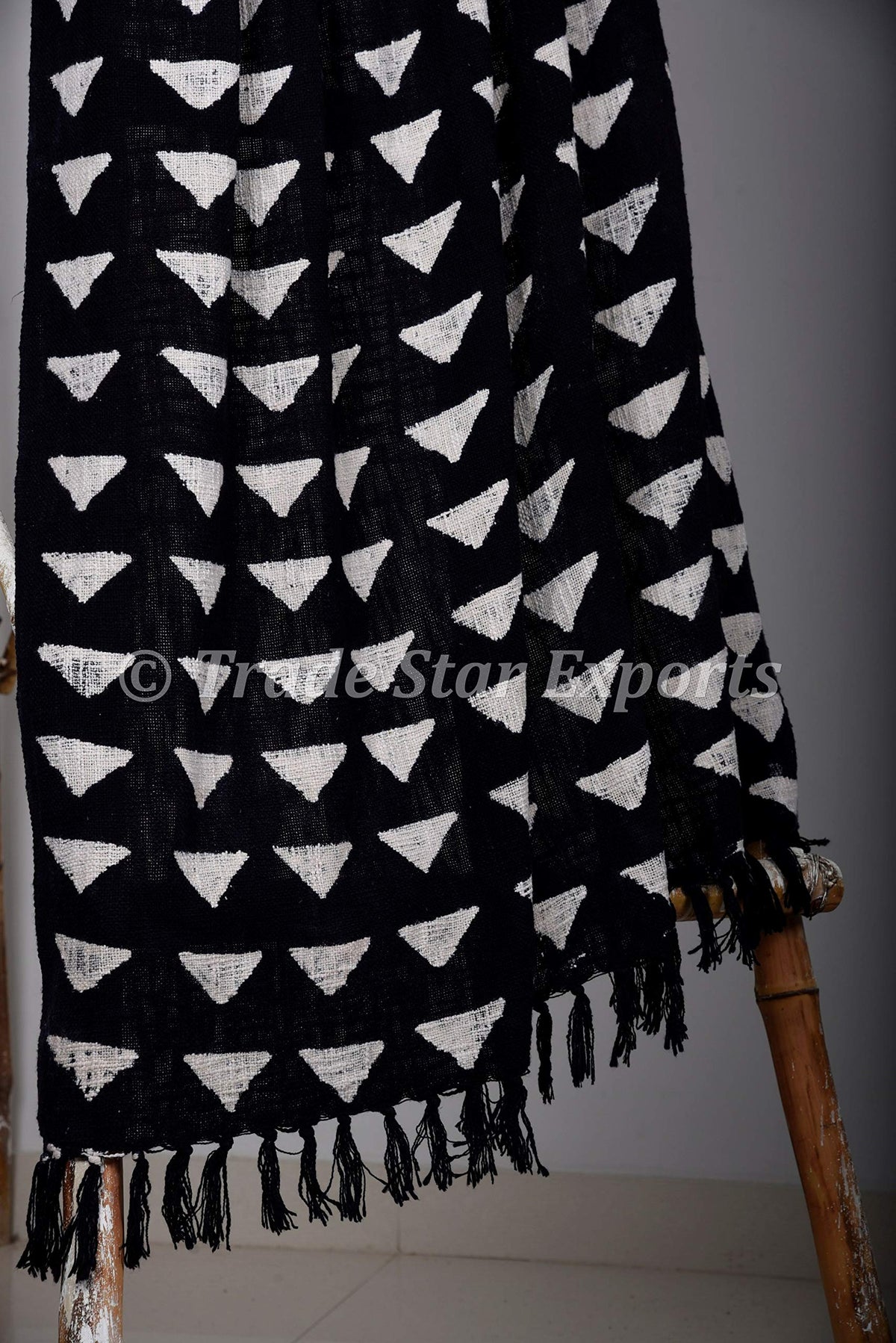 Handmade Mudcloth Print Throw (Black / Maple (120 x 170 Cms))