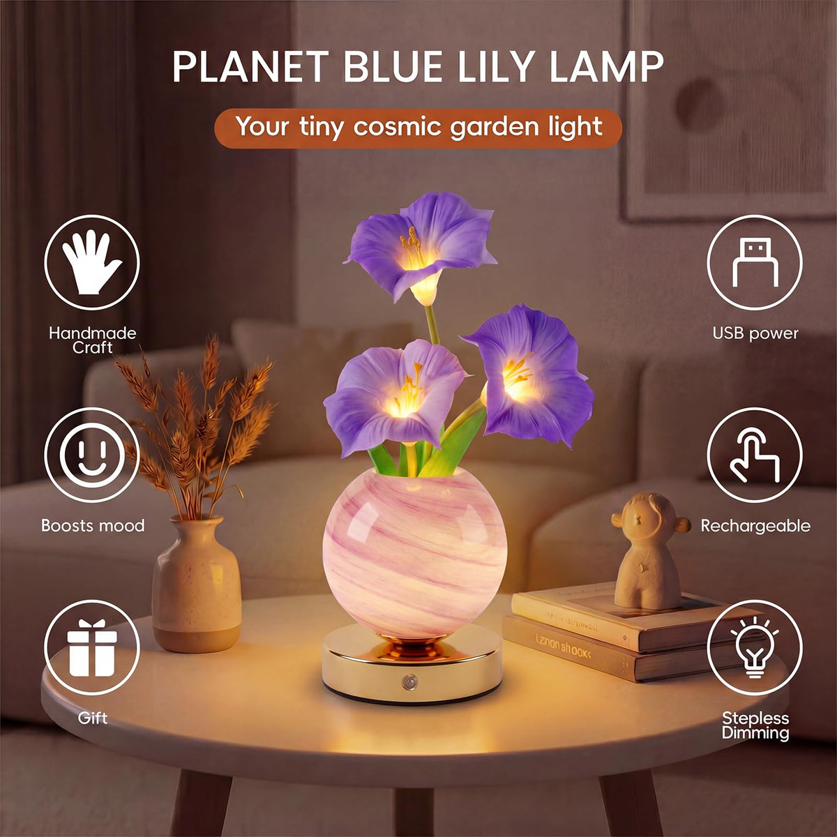 Purple Morning Glory Lamp (Purple Morning Glory)