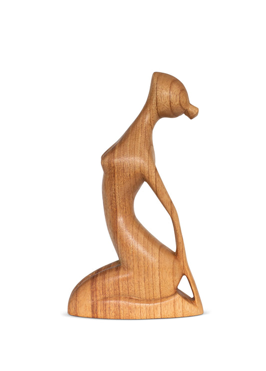 10" Wooden Handmade Yoga Statue (Thunderbolt Pose)