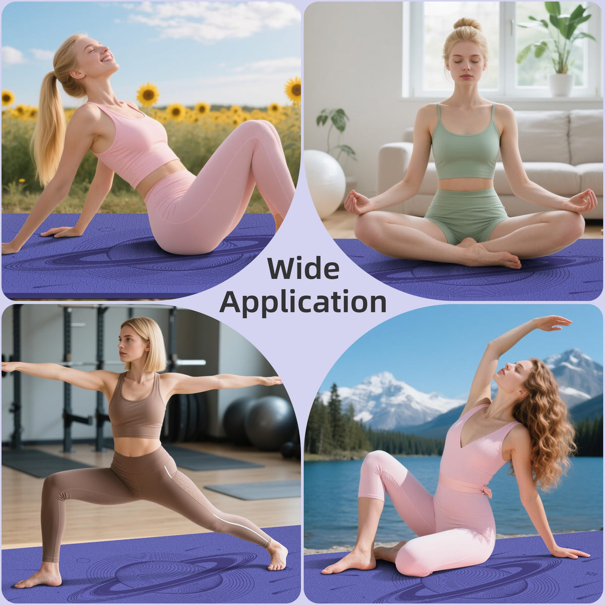 Extra Wide Yoga Mat (Light Purple)
