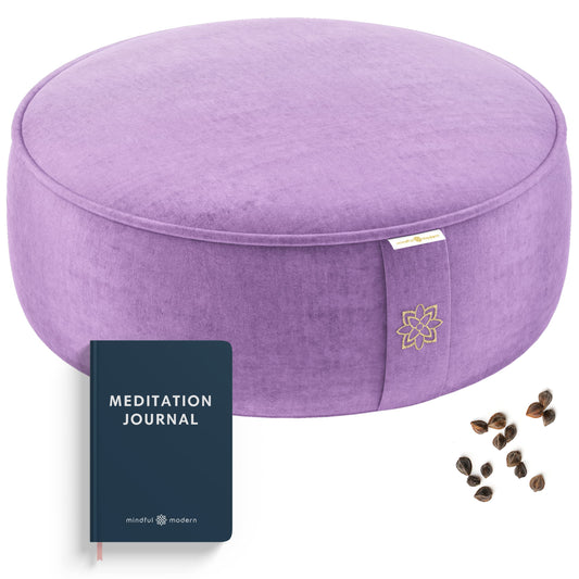 Mindful & Modern Velvet Meditation Cushion (Dusty Violet)