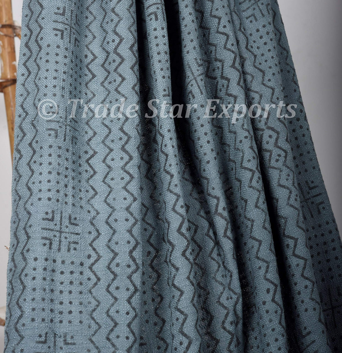 100% Cotton Soft Tassel Blanket Handloomed Housewarming Gifts Block Print Throw for Living Room Wrap for Picnic Hand Dyed Bed Blanket (Grey Black / Alma (120 x 170 Cms))
