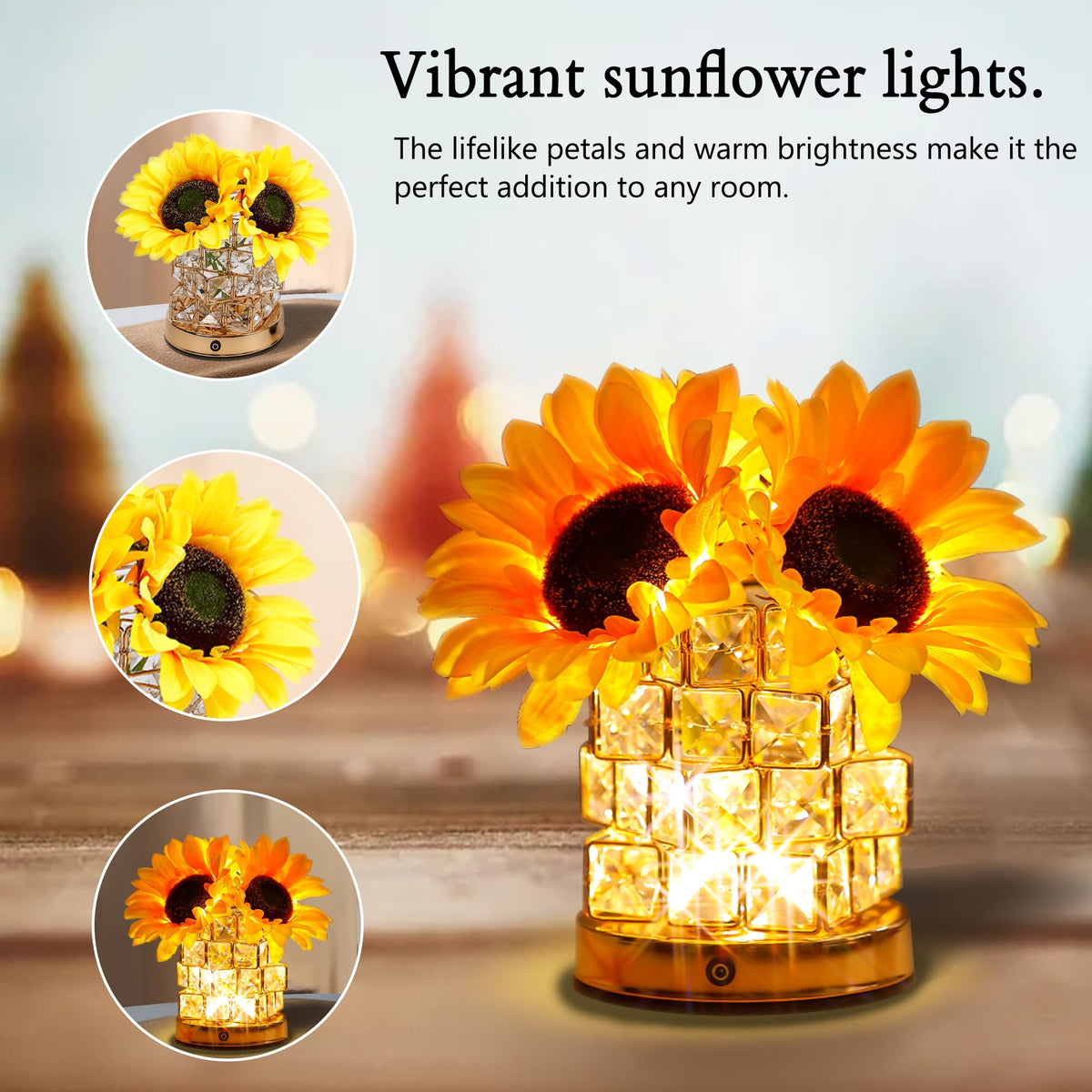 Sunflower Flower Lamp Gifts for Women (SUNFLOWER-Square)