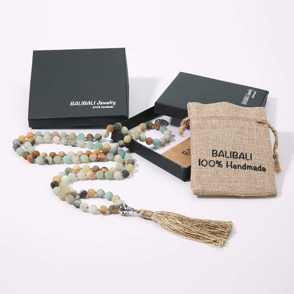 108 Mala Beads Semi (Natural Amazonite)