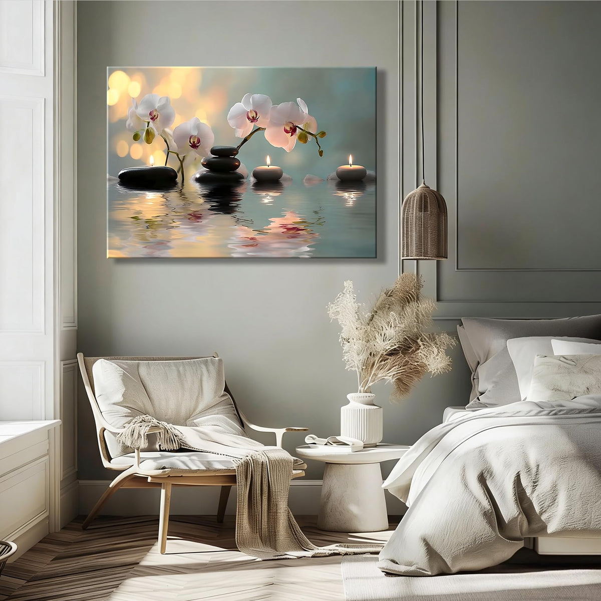 Framed Orchid Spa Wall Art Canvas Prints (Pictures2 / 12"L x 8"W)