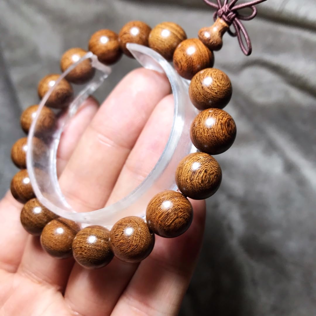 Unisex Natural Silkwood Tibetan Buddhism Meditation Prayer Bead Necklace Japa Mala Beads Bracelets (12mm 17 Beads)