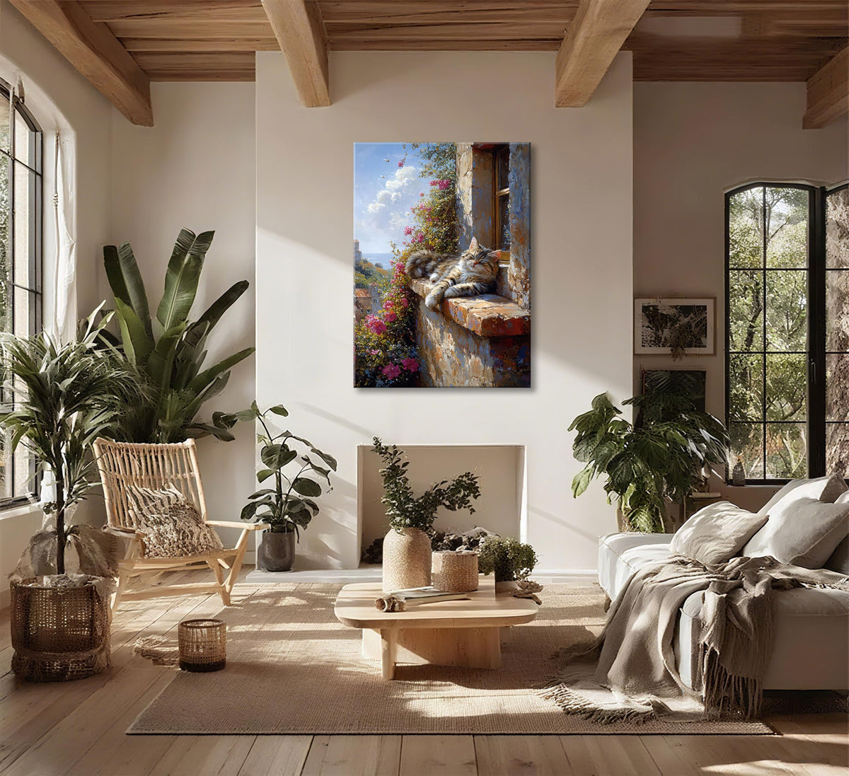 Charming Cat Canvas Wall Art (cat / 24"L x 16"W)