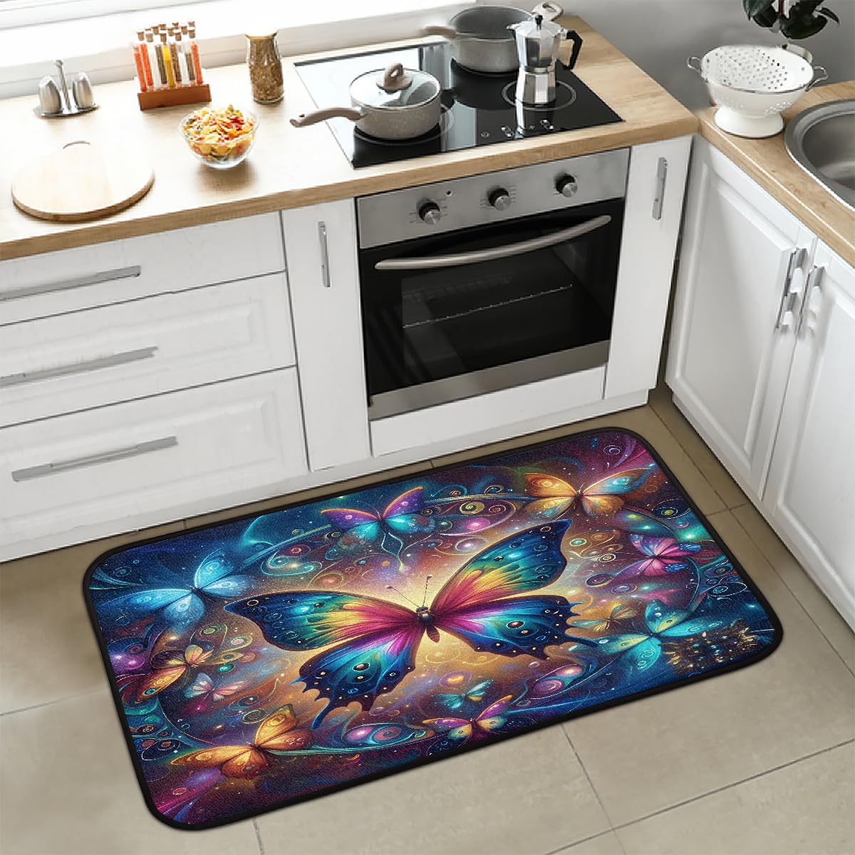 Butterfly Kitchen Rugs Kitchen Mats Non Slip Floor Mat (Color 14)