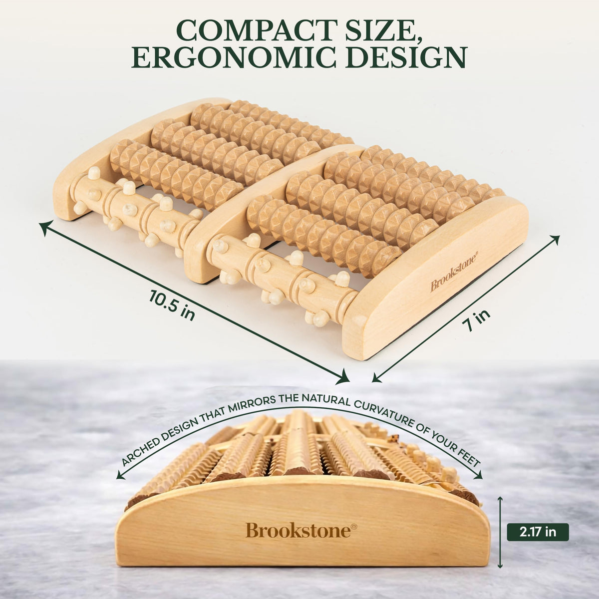 Foot Massager for Neuropathy & Plantar Fasciitis Relief (Oak)