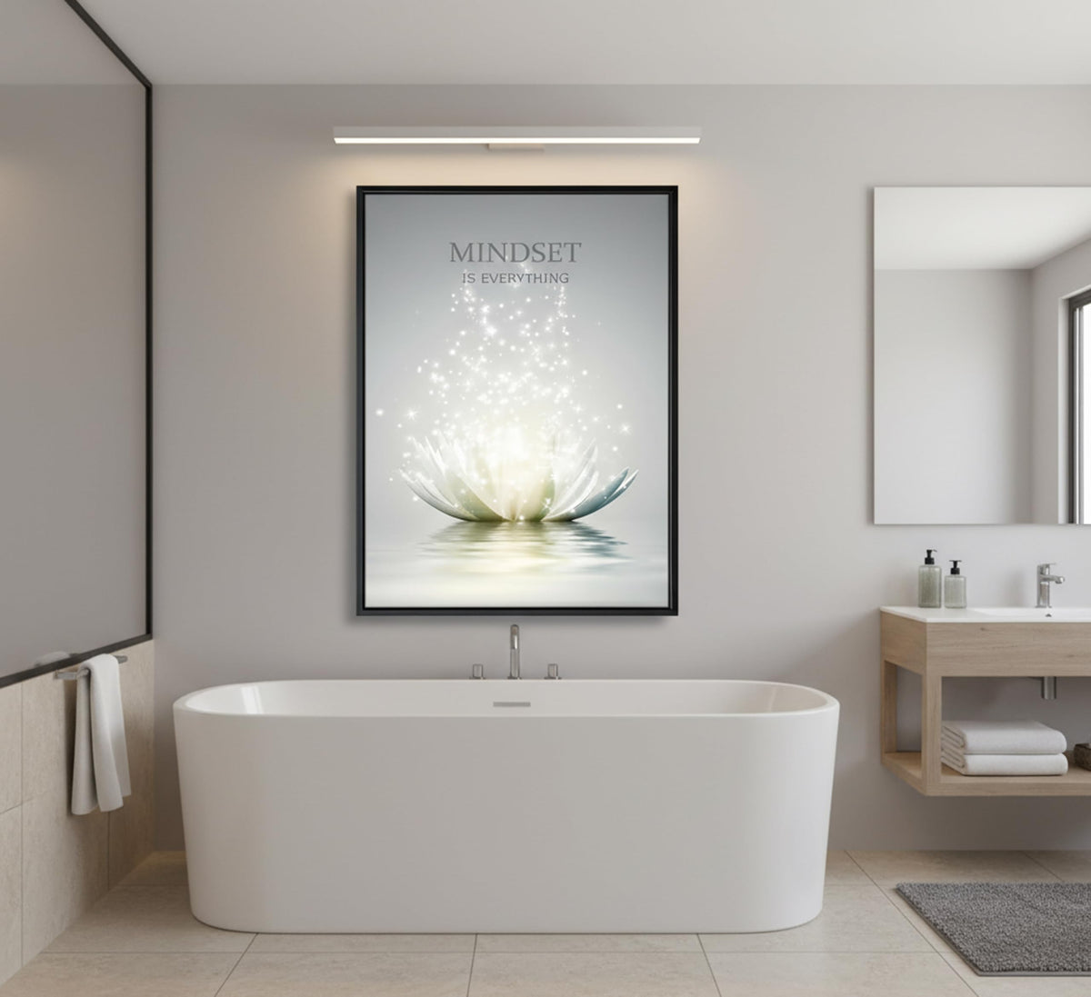 Framed Lotus Wall Art (lotus / 36"L x 24"W)