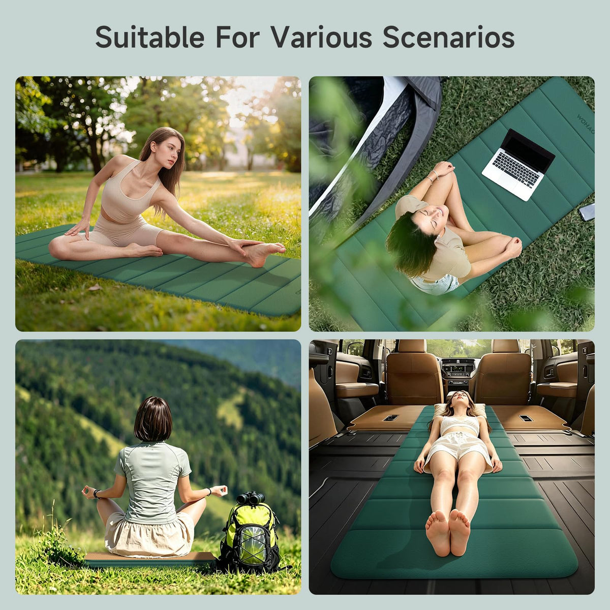 12F Foldable Yoga Mat 192 * 67 * 1 (Green+Orange)
