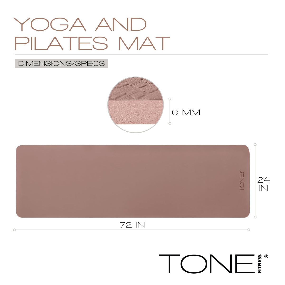 1 4" Yoga Mat (V Pattern / Mocha)