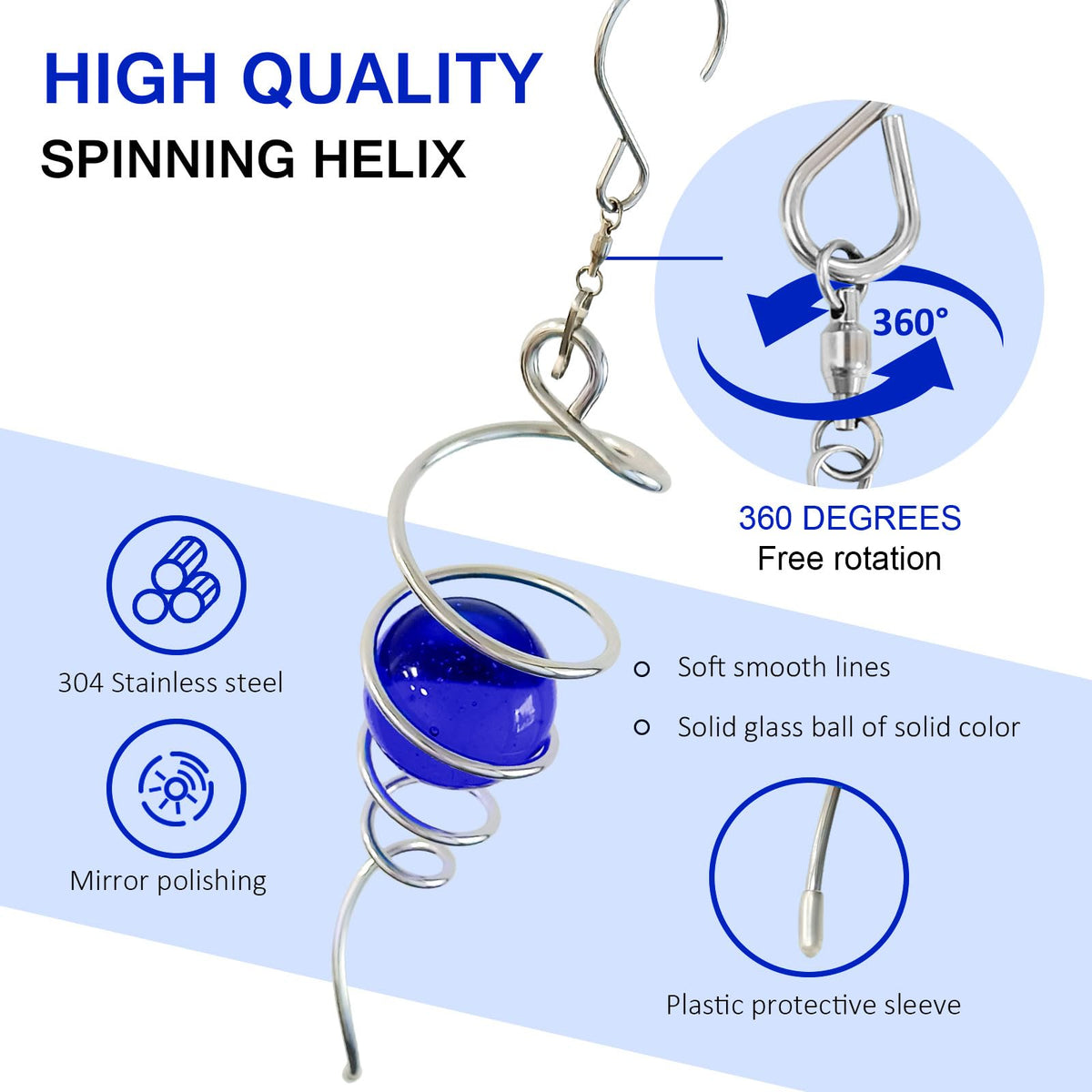 Gazing Ball Spiral Tail (002-dark Blue)