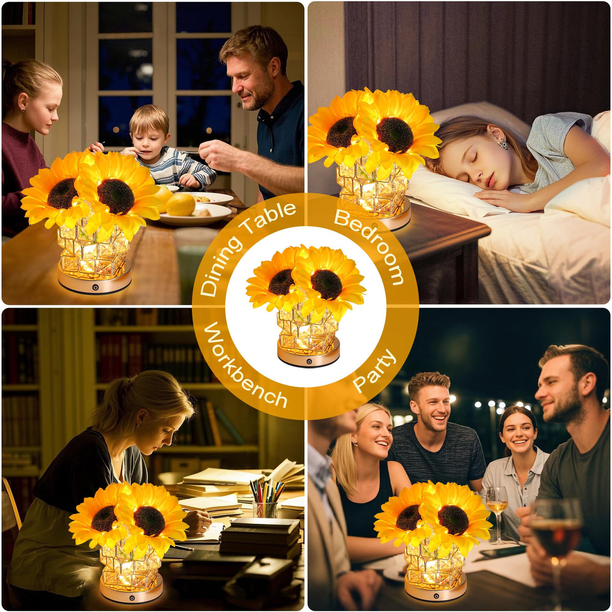 Sunflower Flower Lamp Gifts for Women (SUNFLOWER-Square)