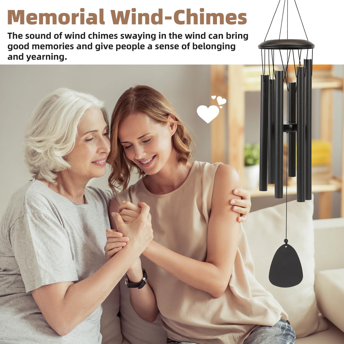 Aluminium Wind Chimes 26 Inches to Create a Zen Atmosphere Suitable for Outdoor (Black / Classic 26")