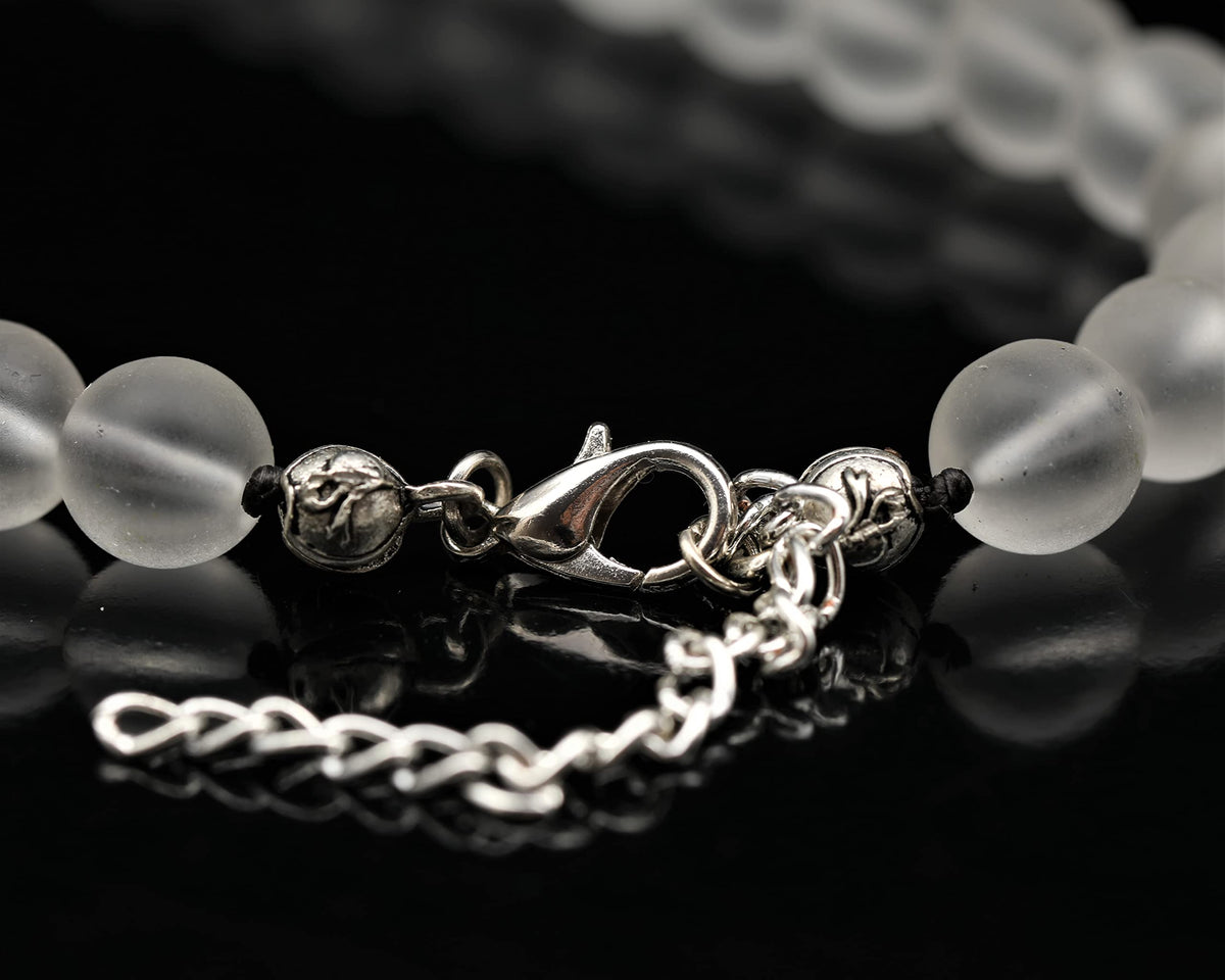 Natural Matte Quartz Beaded Choker Necklace (Matte Quartz / 14 Inches)
