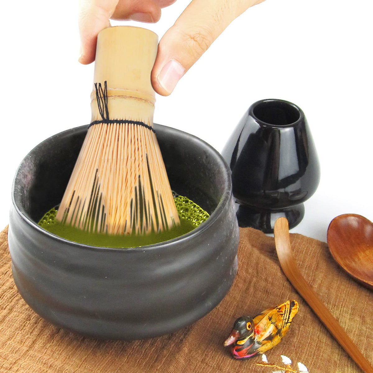 10 Piece Japanese Matcha Tea Set (Black)