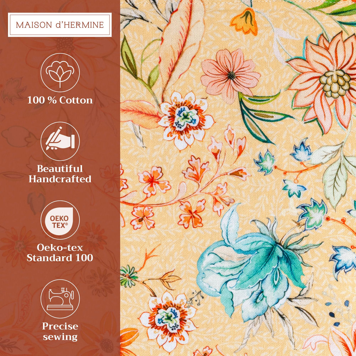Placemats Set of 4 Reusable 100% Cotton (099 - Luxury Loft - Peach / 13" X 19" (Pack of 4))