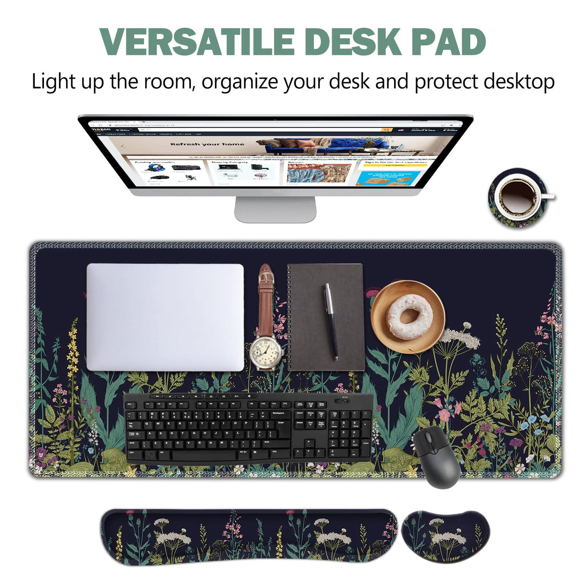 Large Gaming Mouse Pad Set (Flowers Plants)