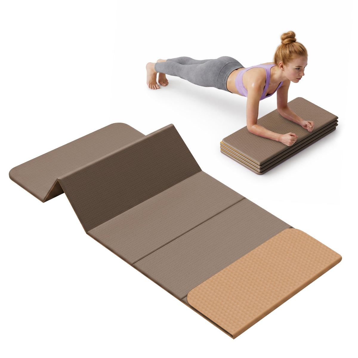 Foldable Yoga Mat (Brown)