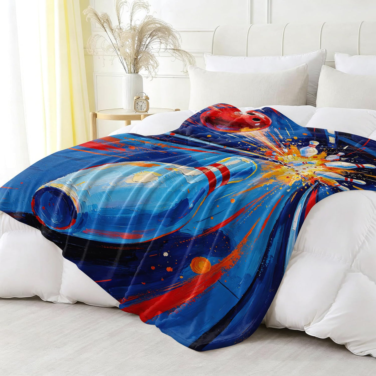 Bowling Fleece Throw Blanket Sports Blanket Gifts Room Decor 60"x80" (Bowling / 60"X80")